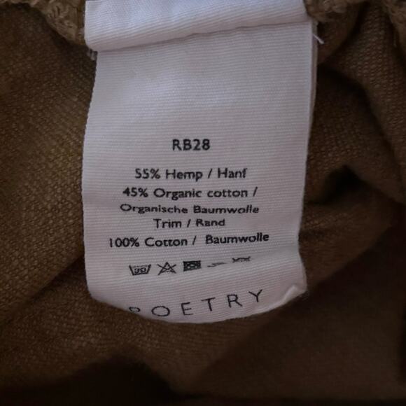 Poetry Women’s 12 34 x 28 Pants Hemp Organic Cotton Tapered Leg High Rise - Picture 8 of 13